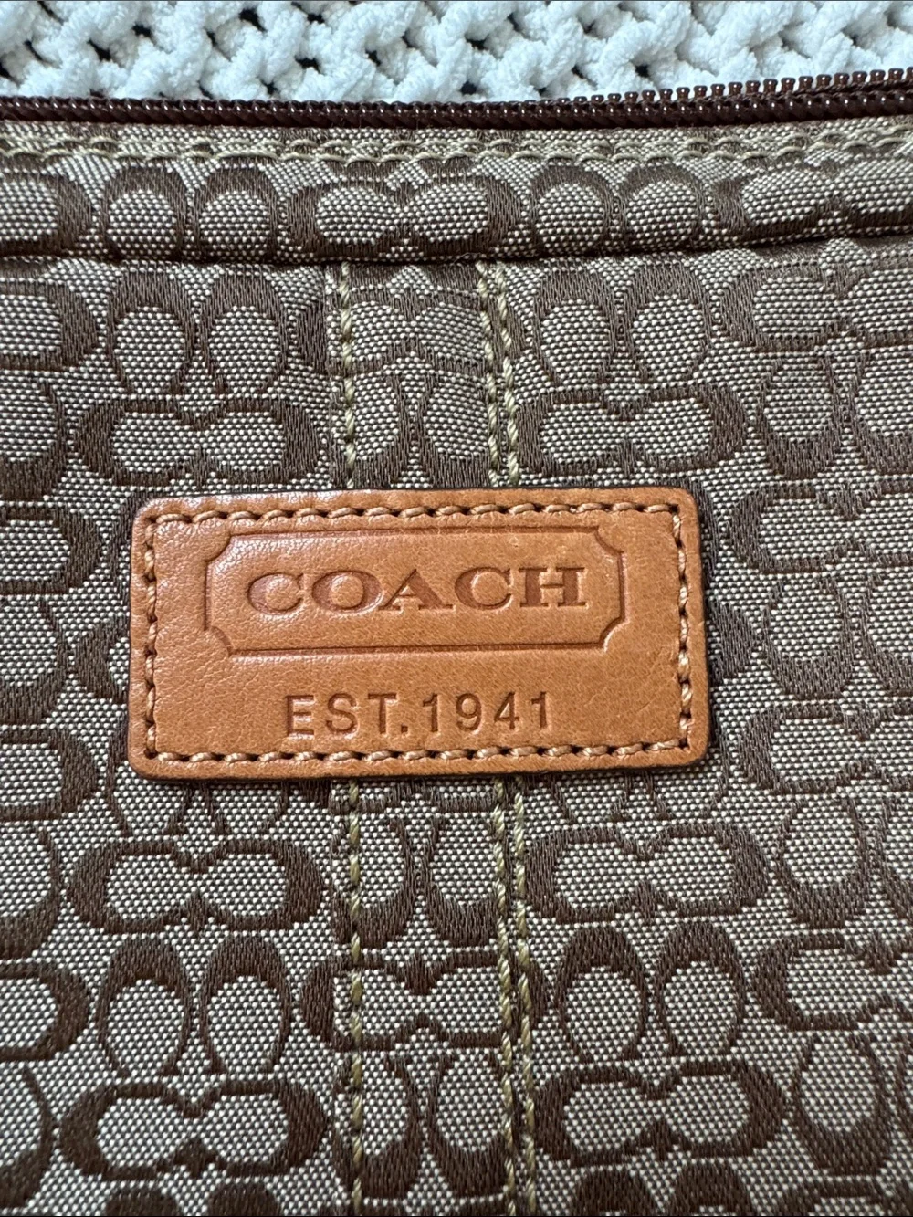 Coach Brown Signature Canvas Laptop Sleeve